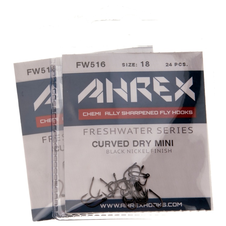 Ahrex Fw516 Curved Dry Mini Barbed #20 Trout Fly Tying Hooks